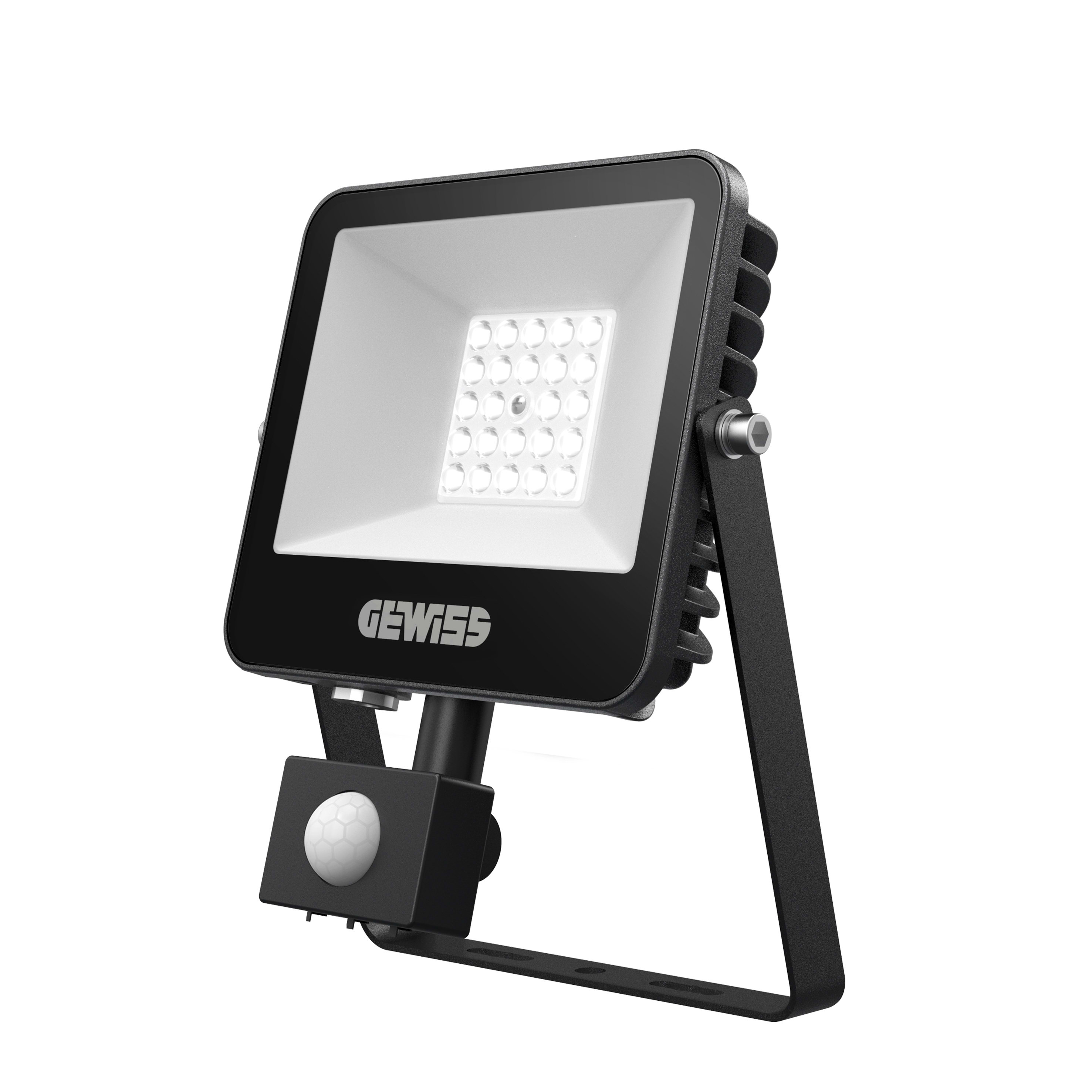 GEWISS - GEWGWF1105AL830 ELIA FL MINI - XS1 10W - 100° - 3000K CRI80 - ON/OFF + SENSORE PIR - IP66 - CLASSE I - NERO