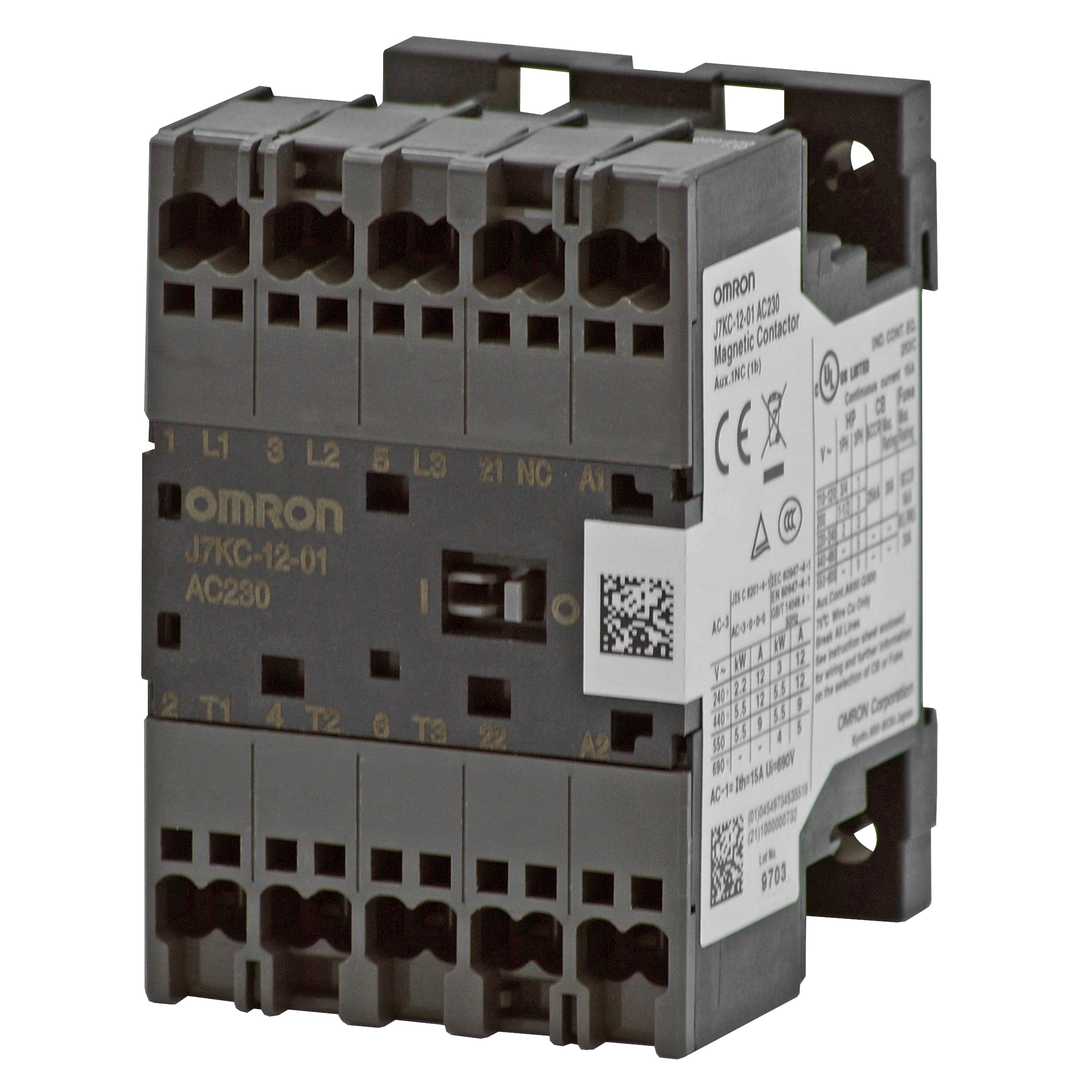 OMRON - OMRJ7KC1201DC24 CONTATTORE MOTORE. 3 POLI. TERMINALI PUS