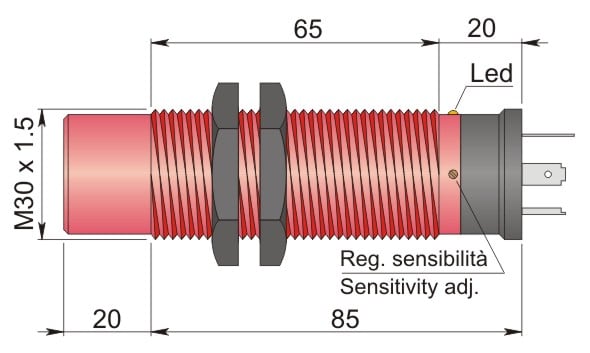 AECO SRL - ACOCAP000042 SC30P-CE25 PNP NO+NC K