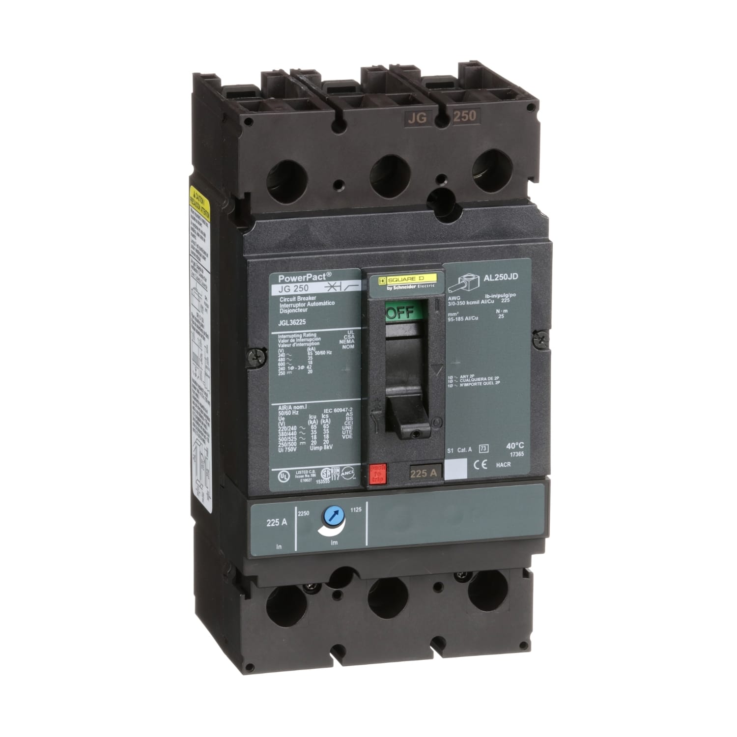 SCHNEIDER ELECTRIC - SNRJGL36225 Interruttore scatolato 600 V 225 A