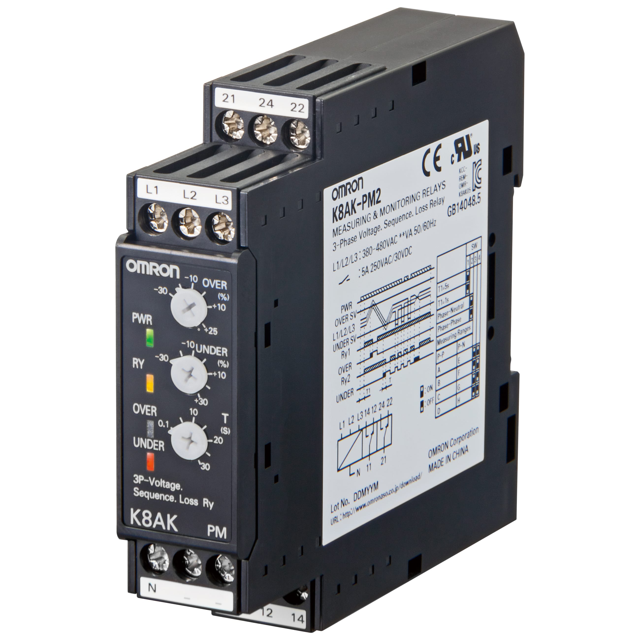 OMRON - OMRK8AKPM2 RELE-CONTR3FAS220480VSEQMANCFAS.MAXMINVS