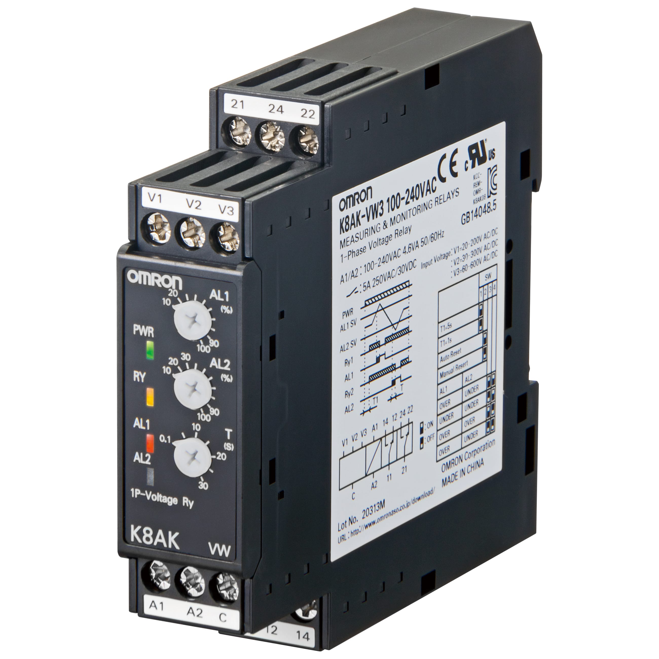OMRON - OMRK8AKVW3100240VAC RELE-CONTR1FASMAXMINVSIMUL2VAL20-600VOUT