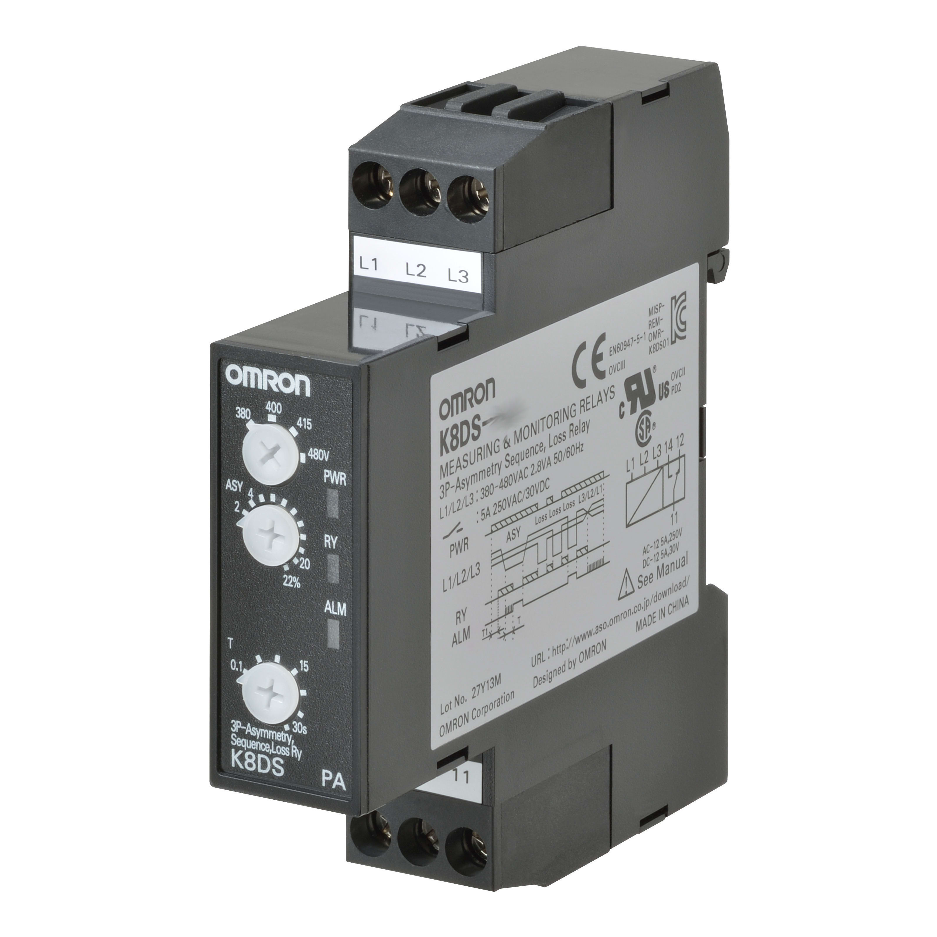 OMRON - OMRK8DSPA2 RELE-CONTR3FAS380/480VSEQUENZA FASE MANC