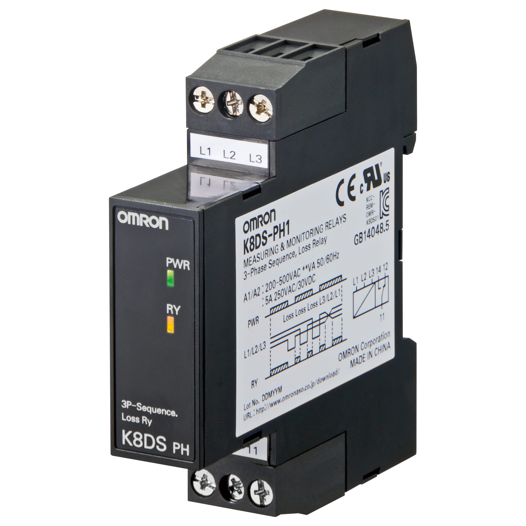 OMRON - OMRK8DSPH1 RELE K8DS, 3-PH, 3-FILI, 200...480VC.A.