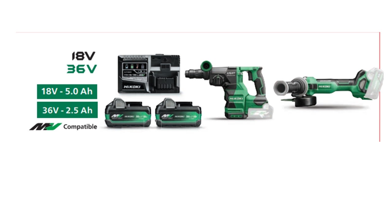 HIKOKI POWER TOOLS - HIAKCIT2MV4B4 KIT DH3628DC+G1813DA+2XMVA