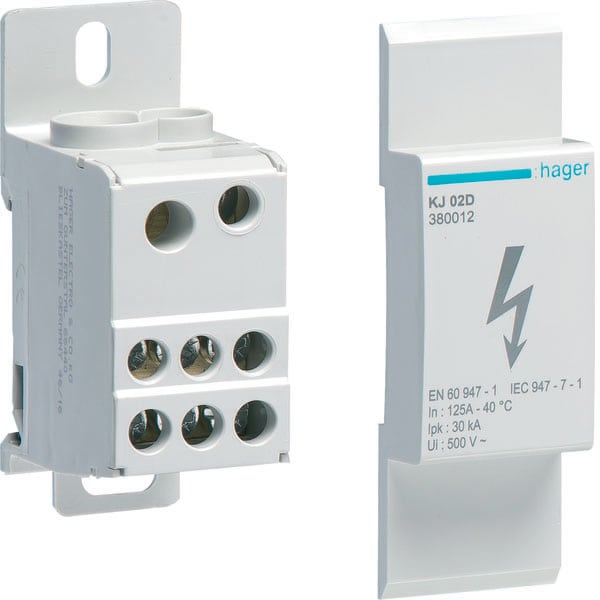 HAGER - HAGKJ02D BLOCCHI DISTRIBUZ. 125A S.QUADRO
