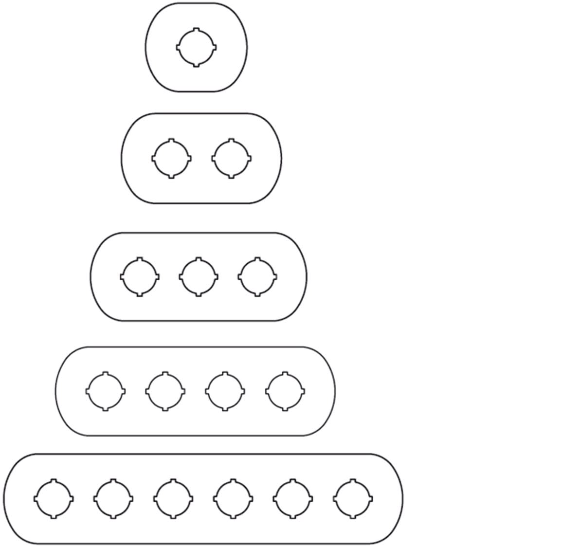 ABB SPA - ABBKV 719 6 MA6-1003 TARGHETTA 3 FORI ALLUMINIO