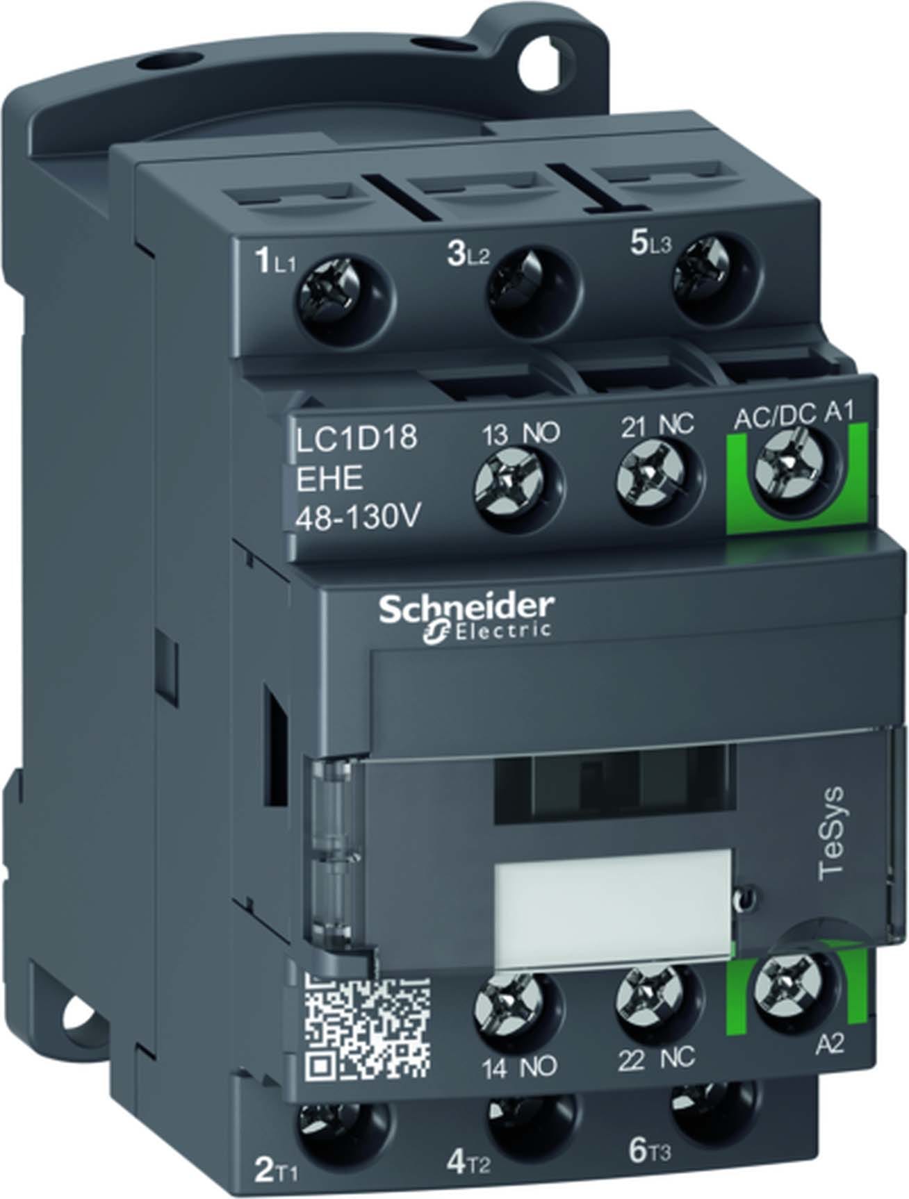 SCHNEIDER ELECTRIC - SNRLC1D18EHE CONTATTORE 18A 48-130VAC/DC GREEN