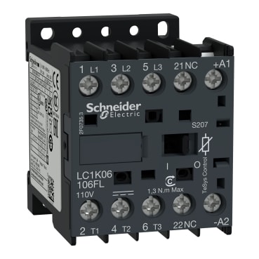 SCHNEIDER ELECTRIC - SNRLC1K06106FLS207 CONTATTORE K 3P AC3 440V 6A - 11 V