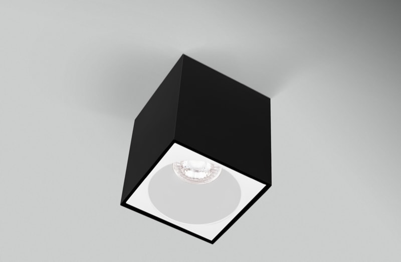 CENTURY ITALIA SRL - CUYESQNB96-GU10 PLAFONIERA LED ESSENZA QUBE NERA/BIANCA