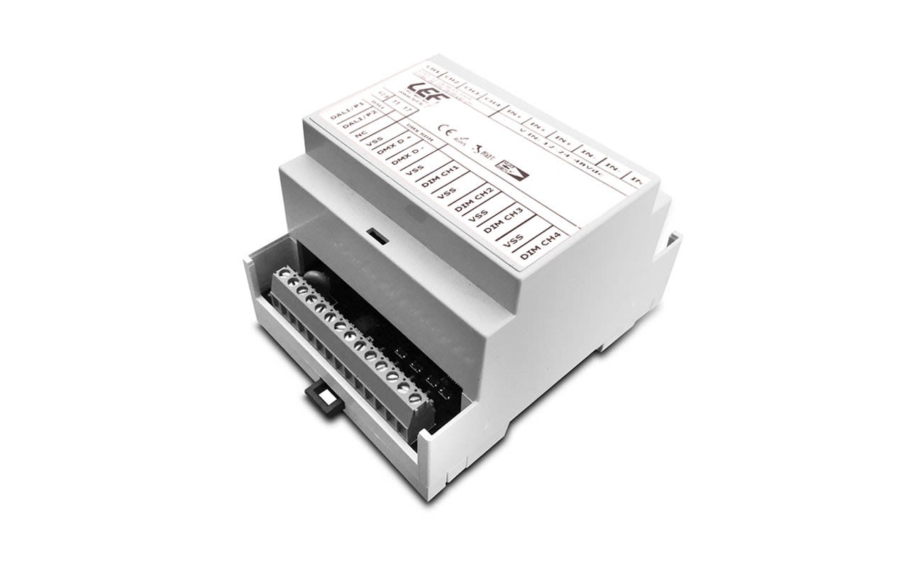 LEF LIGHTING SRL - LEFLECV1248D4CH INTER. DIMM. 12-24-48VDC CV 8A DALI 4CH