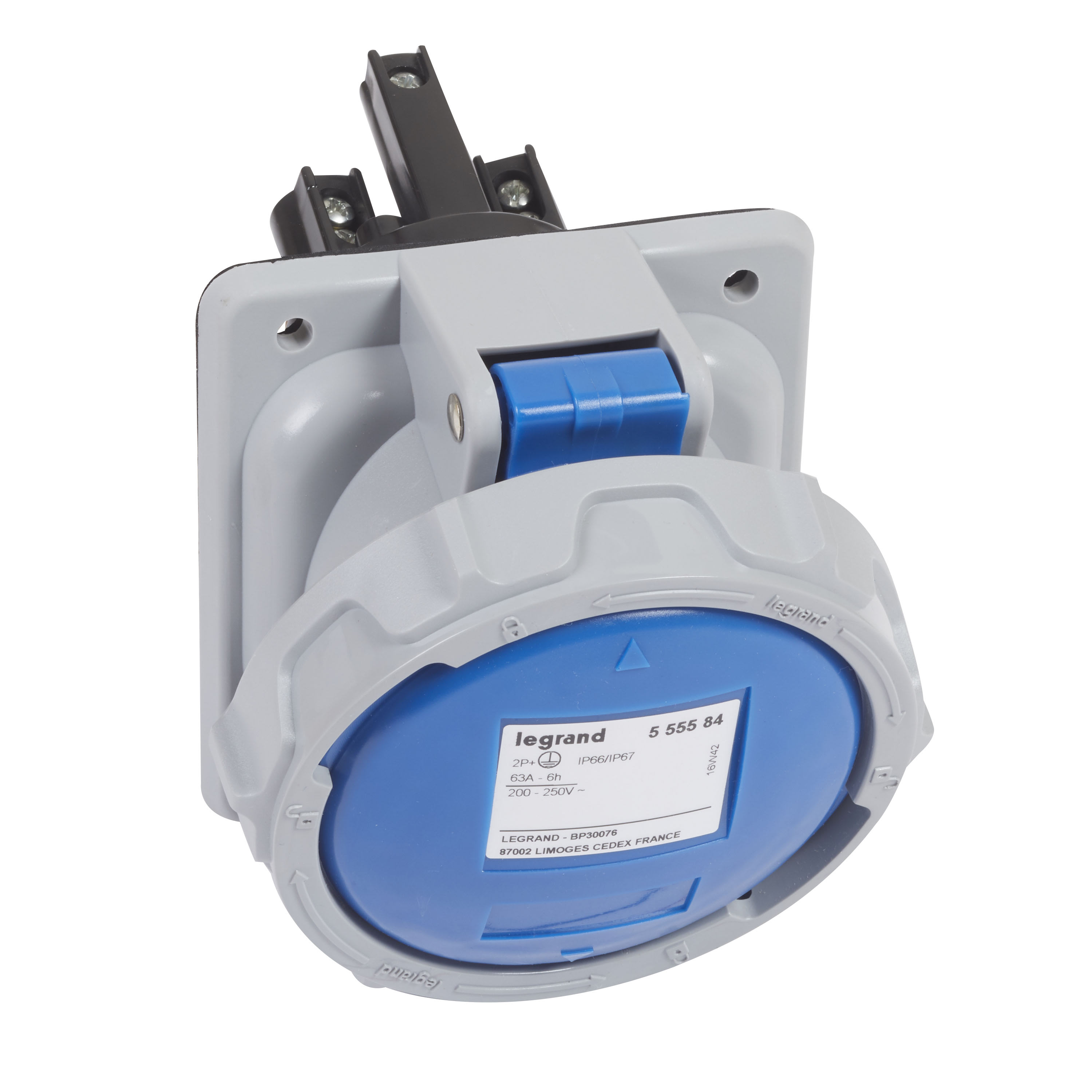 LEGRAND - LEG555584 PRESA FISSA INCASSO IP67 63A 2P+T 220V
