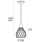 LINEA LIGHT-STILNOVO - SNV8142 MONGOLFIER SOSP.D260 16W WT NI.NERO