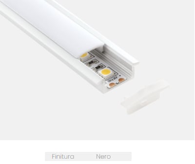 LAMPO LIGHTING TECHN - LMOPRKITINCNE KIT PROFILO INCASSO FIN. NERO L.2MT.