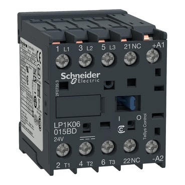SCHNEIDER ELECTRIC - SNRLP1K09015BD Contattore TeSys LP1-K - 3 poli - AC3 440V 9 A – 24 V CC