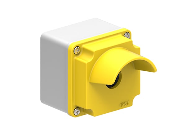 LOVATO - LOVLPZM1A5P PULSANT. MET. GRIGIO/GIALLA 1 FORO PROT.