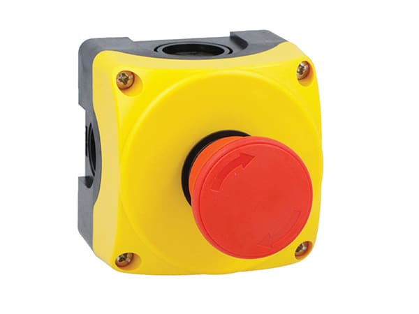 LOVATO - LOVLPZP1B5602 PULS. GIALLA+40MM SG.ROTAZ. NO EM.+1NC