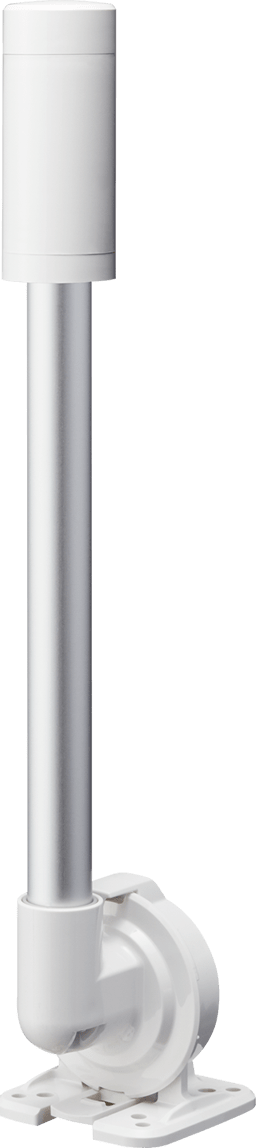PATLITE EUROPE GMBH - PMHLR4-02QJNW Base, 40mm, Bianca, Preasseblata con paletto 300mm e Staffa Orientabile, 24V DC