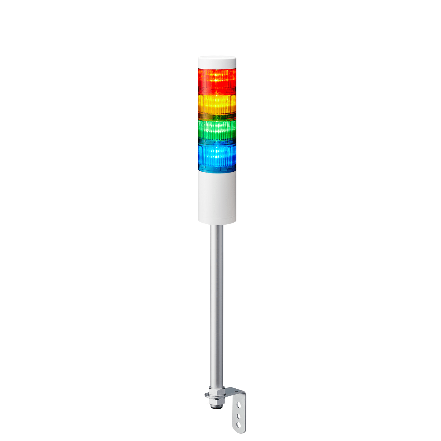 PATLITE EUROPE GMBH - PMHLR6-402LJNW-RYGB Torretta di segnalazione, bianca, 3 moduli, 24 V DC, 60mm, M30, conn.M12, 4 pin