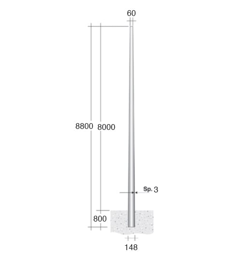 LINEA LIGHT (ILED) - ILD98155 PALO CONIC.DA LAMIER.SP3 HFT8MT ZIN