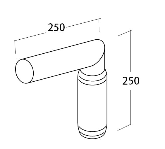 LINEA LIGHT (ILED) - ILD98208 BRACCIO X PALO SING.ZINC.INCLIN.15°