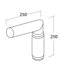LINEA LIGHT (ILED) - ILD98208 BRACCIO X PALO SING.ZINC.INCLIN.15°