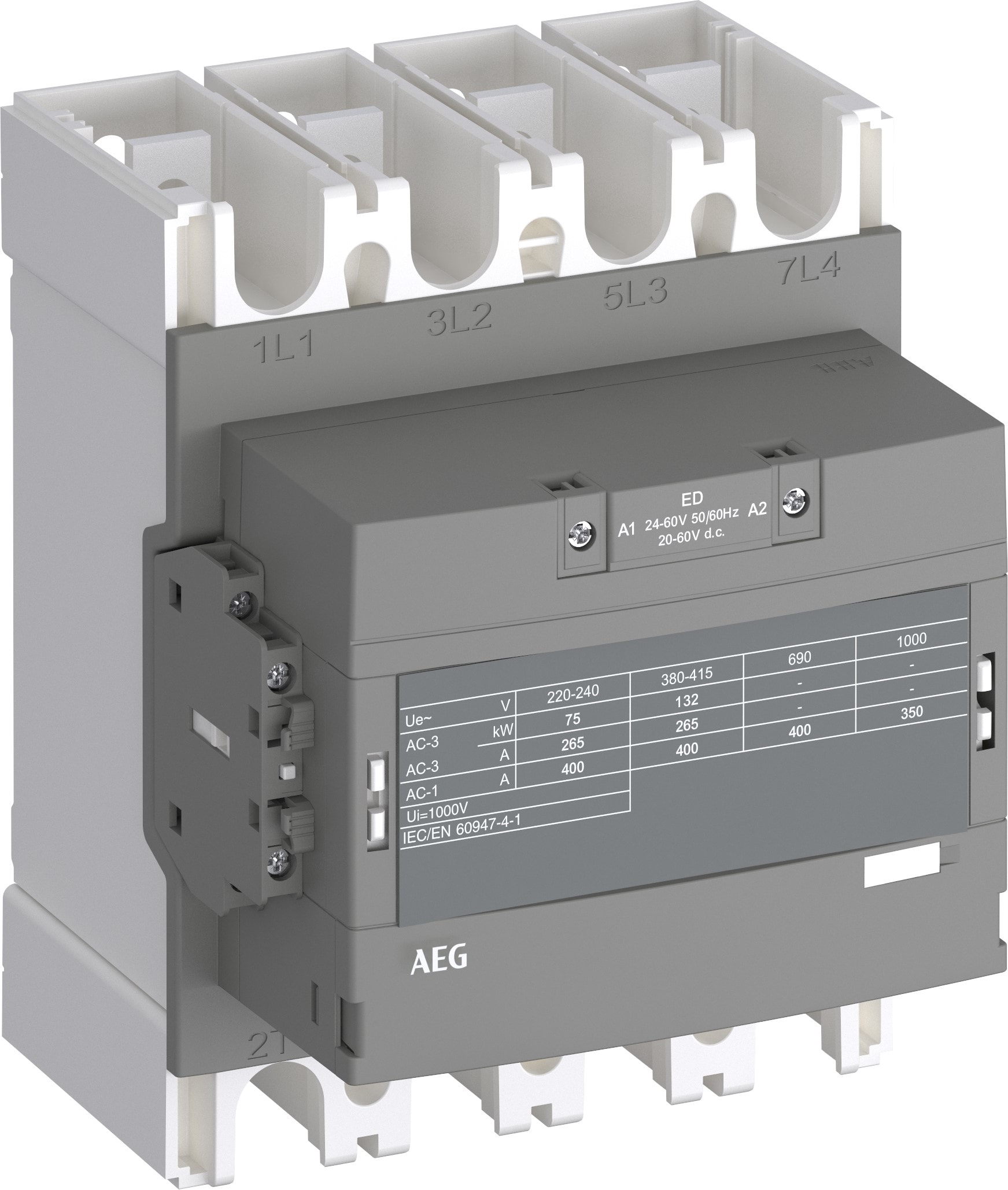 ELETTRA SRL AEG - AEGLS132N4011-EN CONTATTORE DDI 4P 265A AC3 132KW 100-250VAC/DC