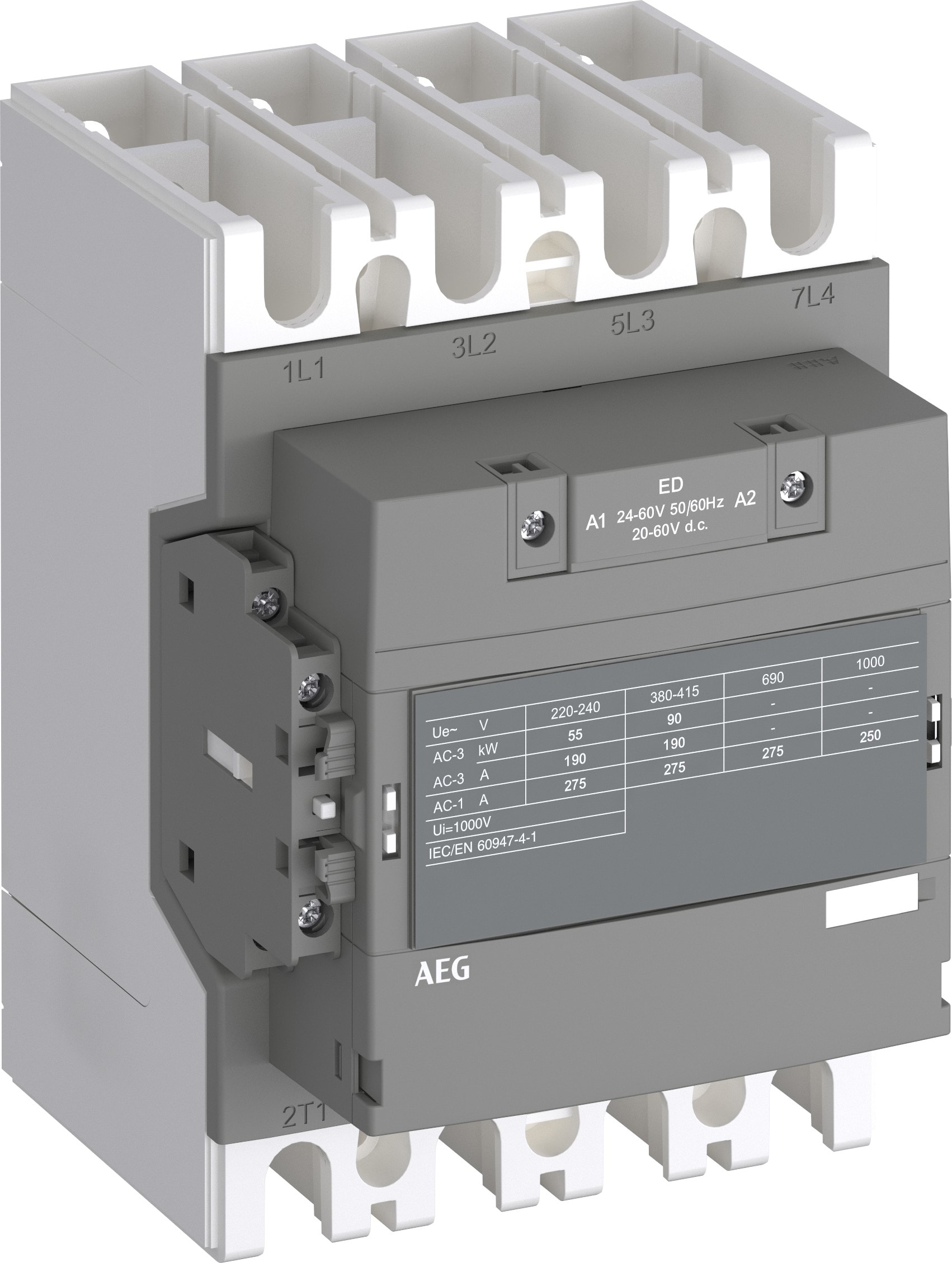 ELETTRA SRL AEG - AEGLS90N4011-EN CONTATTORE DDI AEG 4P 190A AC3 90kW 100-250VAC/DC