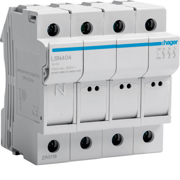 HAGER - HAGLSN404 PORTAFUSIBILE 8X32 3P + N 4M
