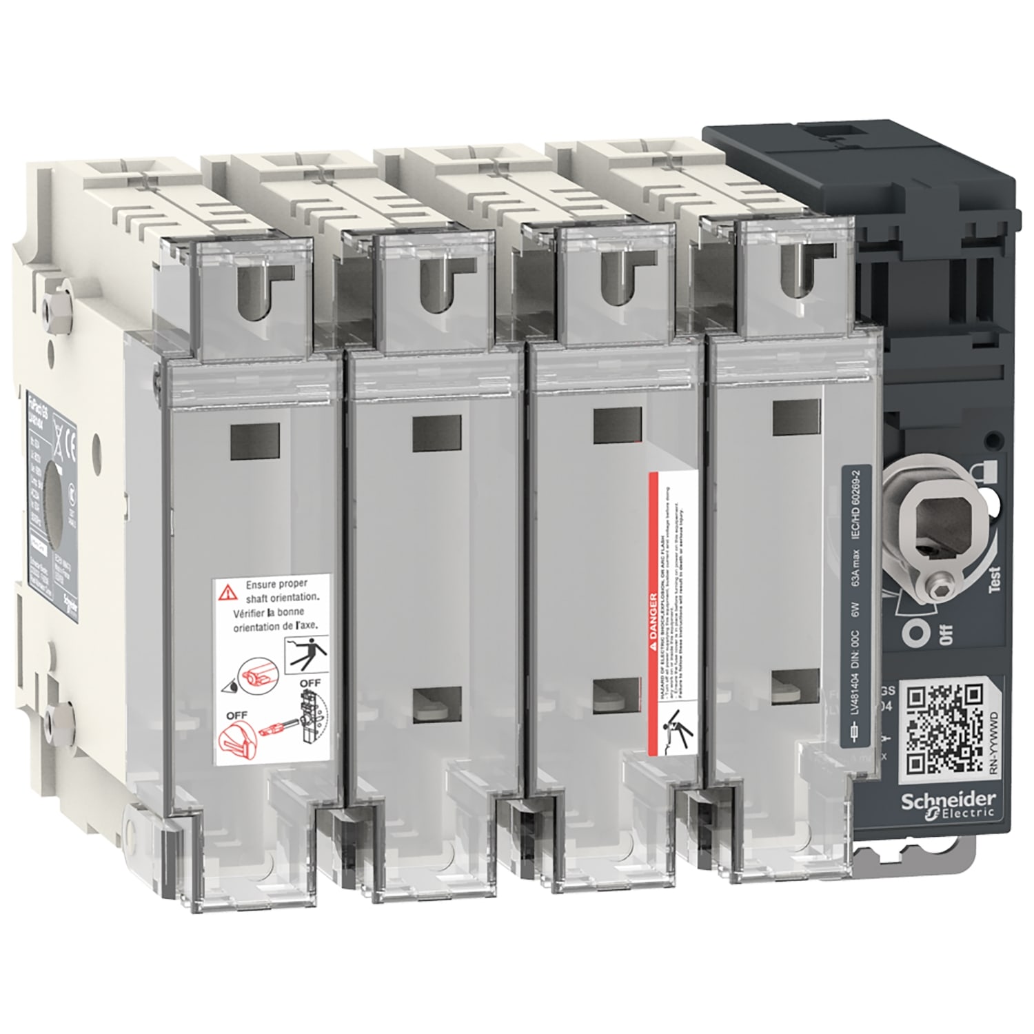 SCHNEIDER ELECTRIC - SNRLV481404 FUPACTGS DIN63/00C 4P MAN. FRONT/LAT