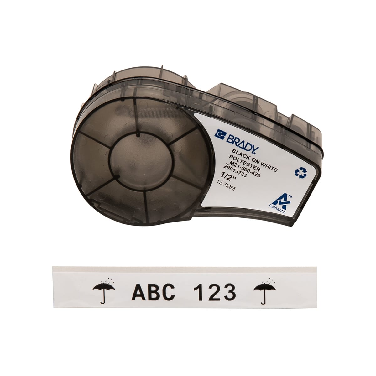 BRADY ITALIA - MOD110897 LABEL POLYESTER 0.5X21 BK/WT - 1 NASTRO