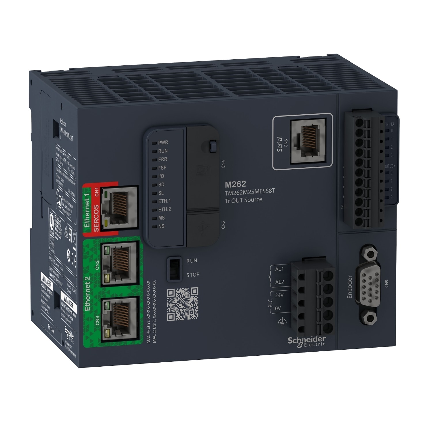 SCHNEIDER ELECTRIC - SNRTM262M25MESS8T CPU MOTION CTRL M262 3NS/INST 8 AX ETHS3