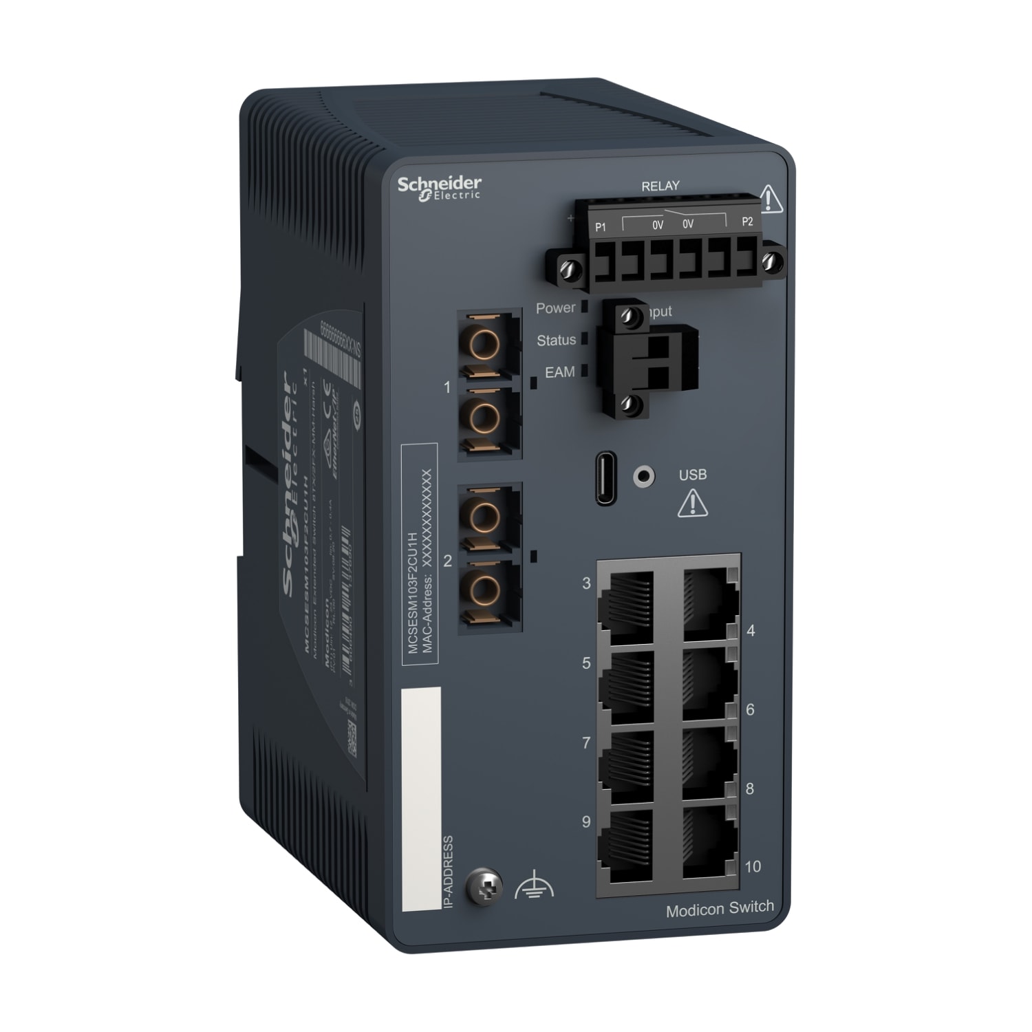 SCHNEIDER ELECTRIC - SNRMCSESM103F2CU1H MODICON EXT MANAG SWITCH 8TX/2FX-MMHARSH