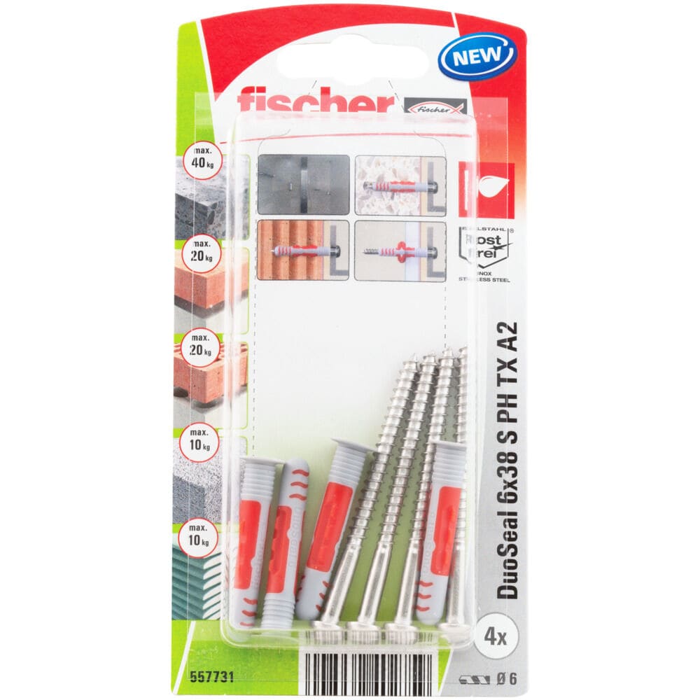 FISCHER ITALIA - FIS00557731 DUOSEAL 6X38 S PLUG/SCREW A2 K