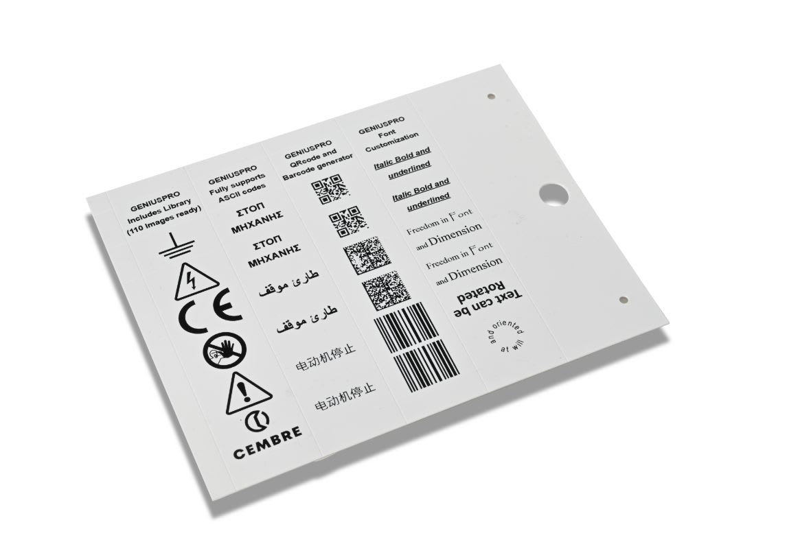 CEMBRE SPA - CEM47051NSGN TARGHETTE PER CAVI E COMPONENTI, PREFUSTELLATE, IN PVC RIGIDO