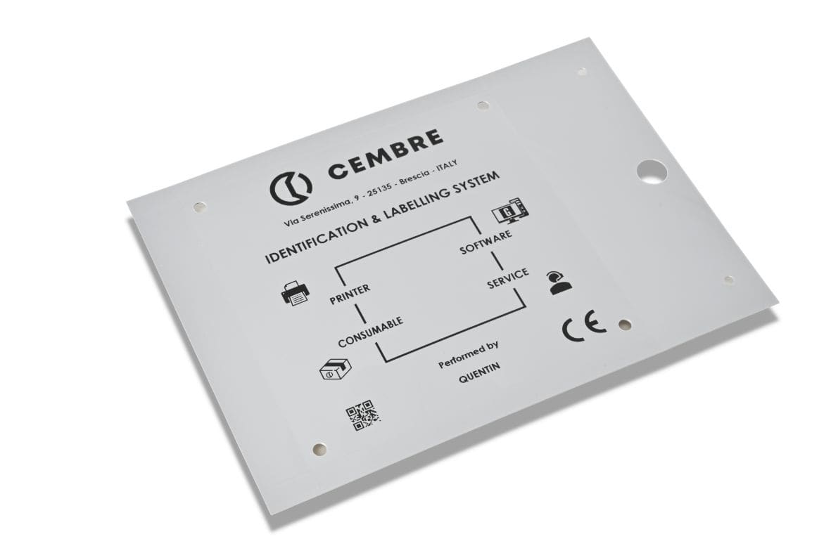 CEMBRE SPA - CEM88237 TARGHE QUADRO ADESIVE CON FORI, PREFUSTELLATE, RIVETTABILI, IN PVC RIGIDO