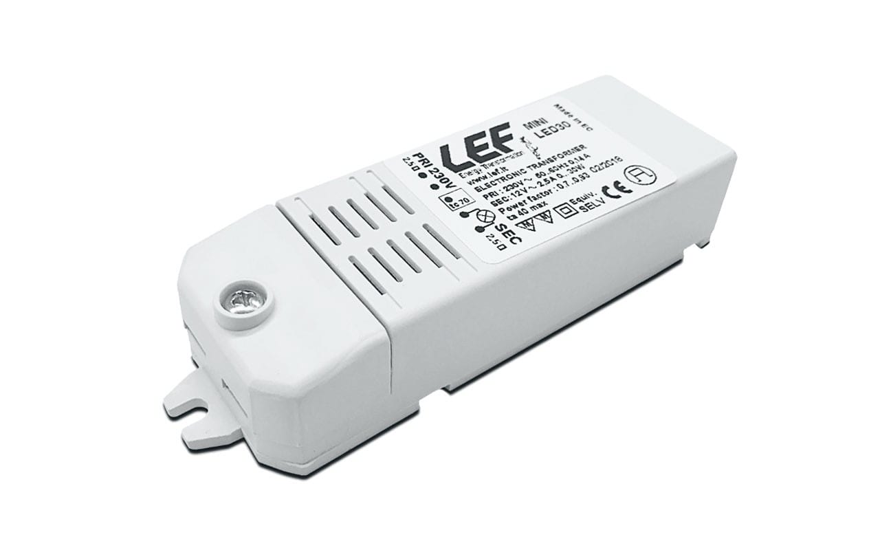 LEF LIGHTING SRL - LEFMINILED30 ALIM. ELET. PER LAMP. LED 12VAC 1-30W