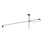 NOVALUX SPA - NOX111601.02 MISS PLAFONE STRUTTURA NERO L.1400 H.550 Acciaio verniciato e cavo in tessuto .01 bianco .02 nero / REGOLABILE, LAMP E27 max 25W