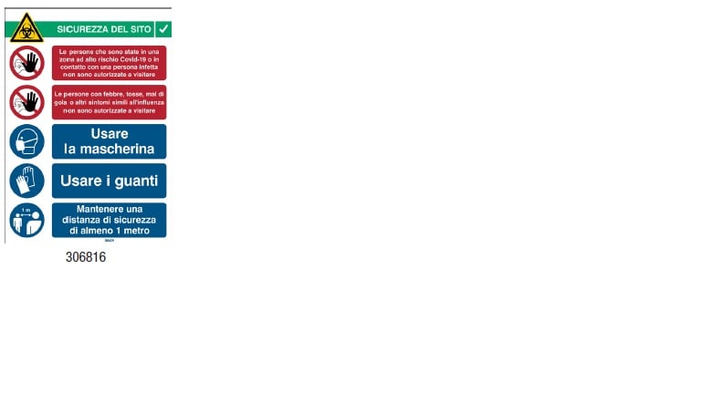 BRADY ITALIA - MOD306816 COVID-19-REC2-IT - 1 SEGNALE