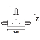 IGUZZINI ILLUMINAZI - IGZ3.MXZ1.004.0 GIUNTO T C/CONDUT.TERRA SINIST+ESTER.BIN