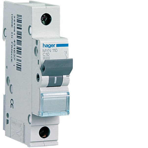 HAGER - HAGMYN110 INTERR. AUTOM.1P 10A 4.5KA C 1M