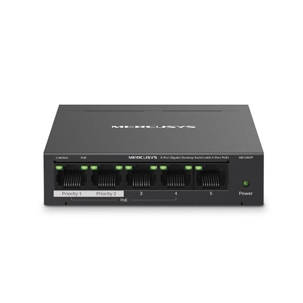 TP-LINK (MERCUSYS) - MYSMS105GP 5PORT 10/100/1000 SWITCH 4POE+