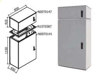 OEC SRL - OECN0ST0186/21 ARMADIO 850X1100X450 + SOPRALZO SERR.21
