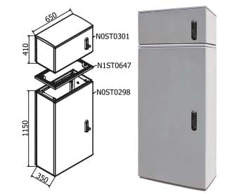 OEC SRL - OECN0ST0319/21 ARMADIO 650X1100X350 + SOPRALZO SERR.21