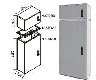OEC SRL - OECN0ST0319 ARMADIO 650X1100X350 + SOPRALZO