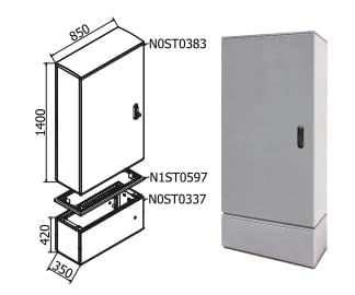 OEC SRL - OECN0ST0373/21 ARMADIO 850X1400X350 CON ZOCCOLO SERR.21
