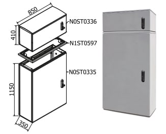 OEC SRL - OECN0ST0380 ARMADIO 850X1100X350 + SOPRALZO