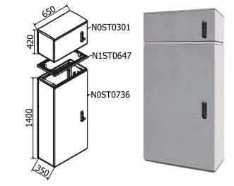 OEC SRL - OECN0ST0738/21 ARMADIO 650X1400X350 + SOPRALZO SERR.21