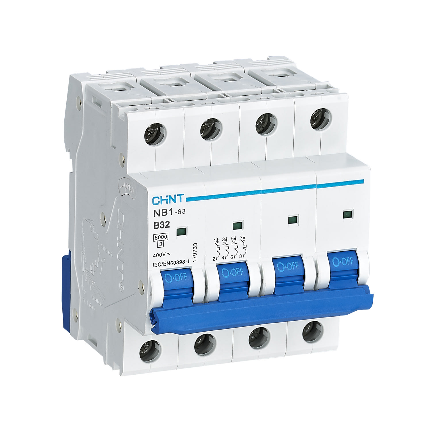 CHINT ITALIA INVESTM - CHT180398 NB1-63/B20-4P-6 -INT MT 4P 20A CURVA B 6