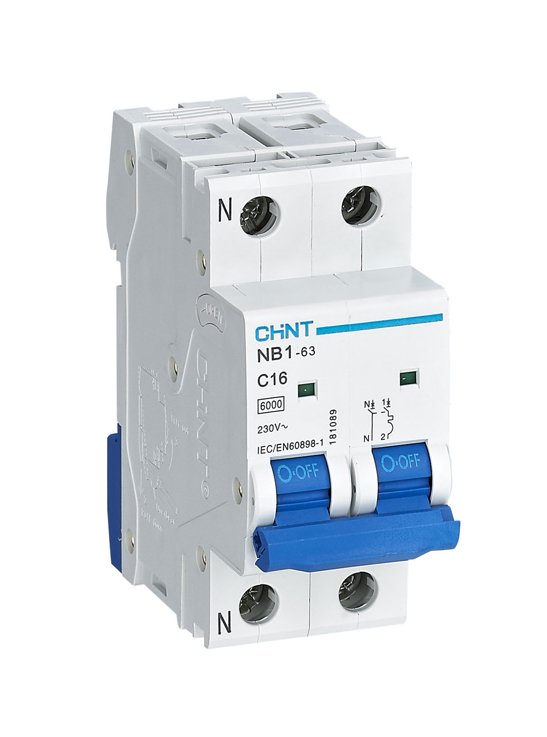 CHINT ITALIA INVESTM - CHT180239 NB1-63/C10-1PN-6 -INT MT 1P+N 10A CURVA